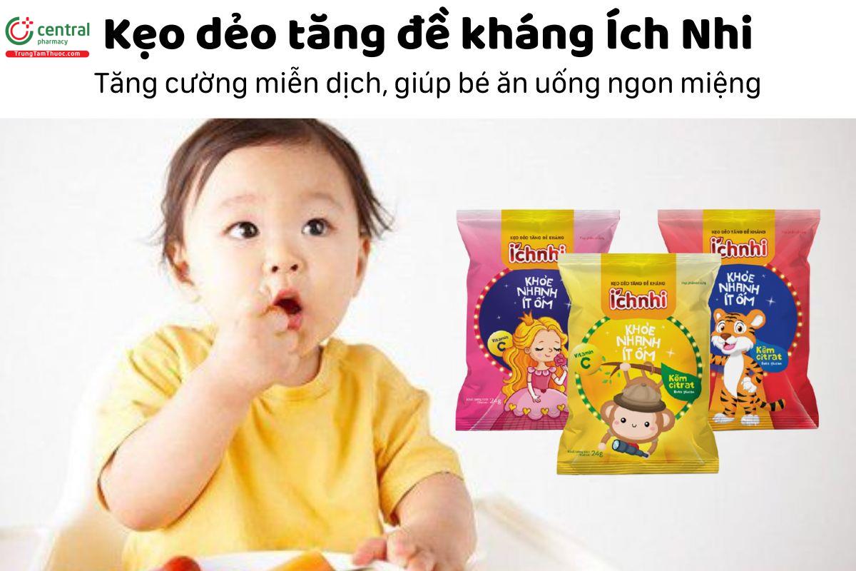 Kẹo dẻo tăng đề kháng Ích Nhi - Tăng cường miễn dịch, giúp ăn uống ngon miệng