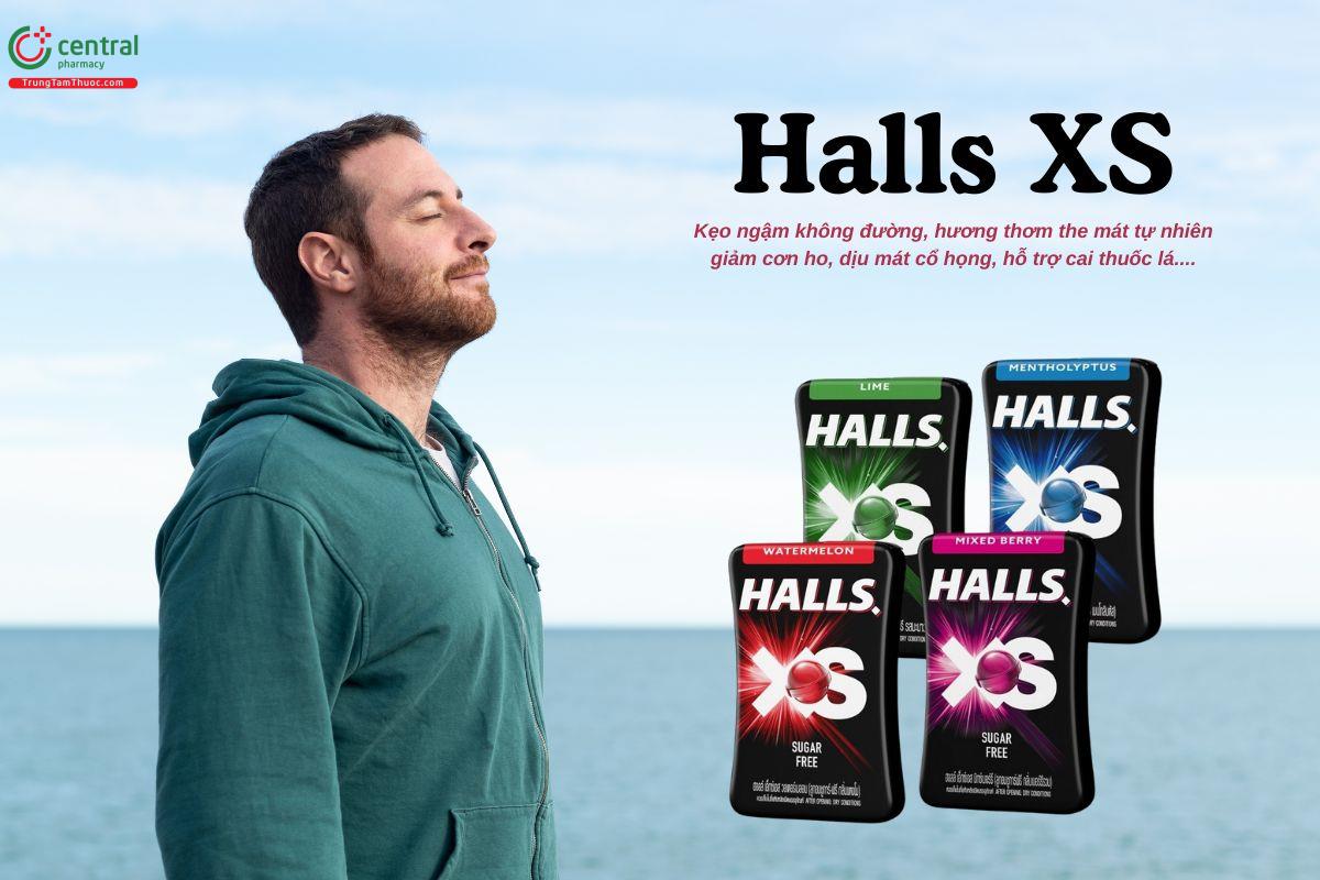 Kẹo ngậm không đường Halls XS thanh dịu cổ họng, hỗ trợ cai thuốc lá