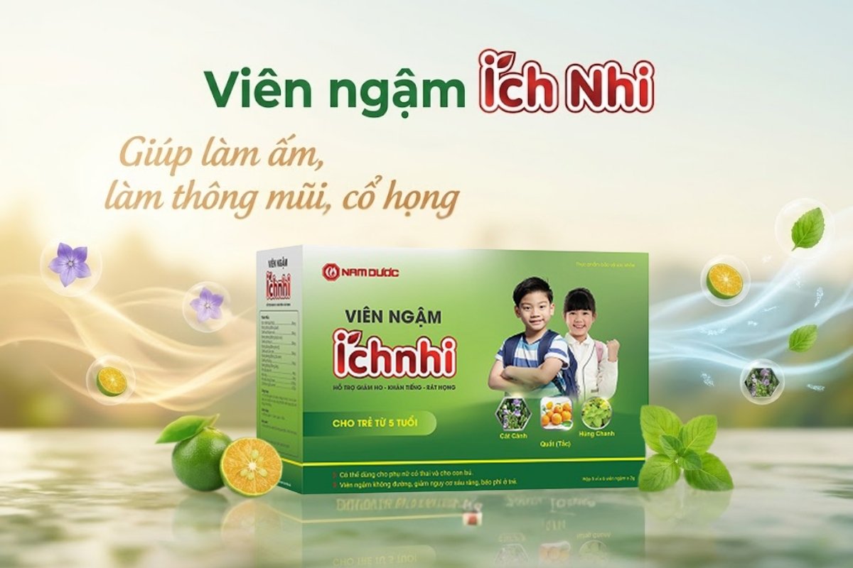 Viên ngậm Ích Nhi long đờm giảm ho