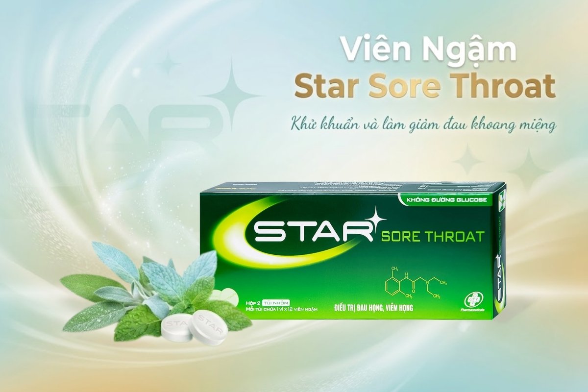 Viên ngậm Star giúp cổ họng thông thoáng