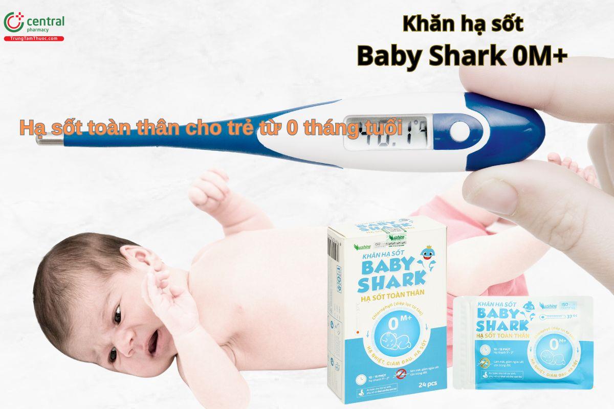  Khăn hạ sốt Baby Shark 0M+ giúp hạ sốt toàn thân cho trẻ sơ sinh 0m+