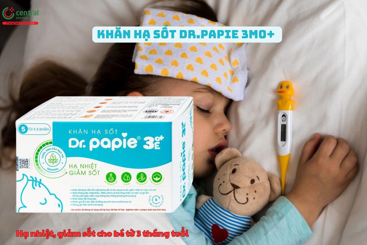 Khăn Hạ Sốt Dr.Papie 3mo+ dành cho trẻ từ 3 tháng tuổi