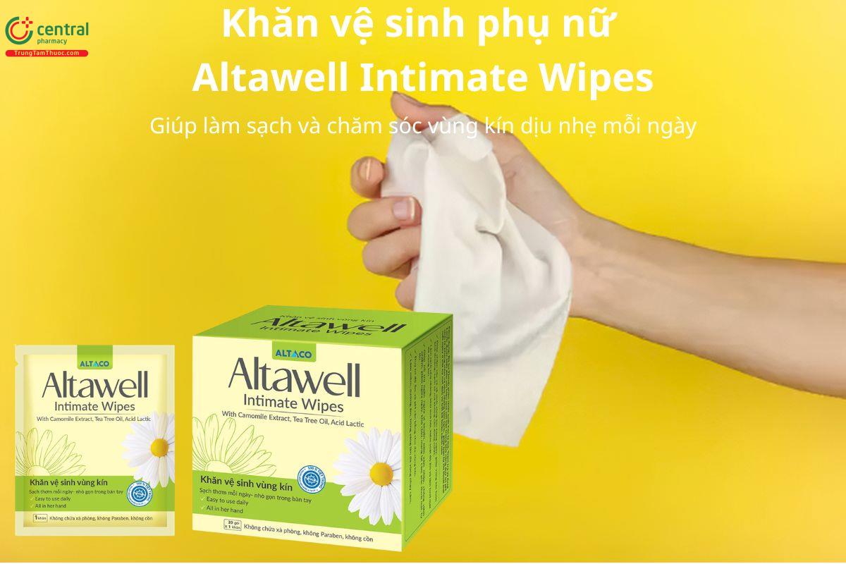 Khăn vệ sinh phụ nữ Altawell Intimate Wipes giúp làm sạch và hỗ trợ chăm sóc vùng kín