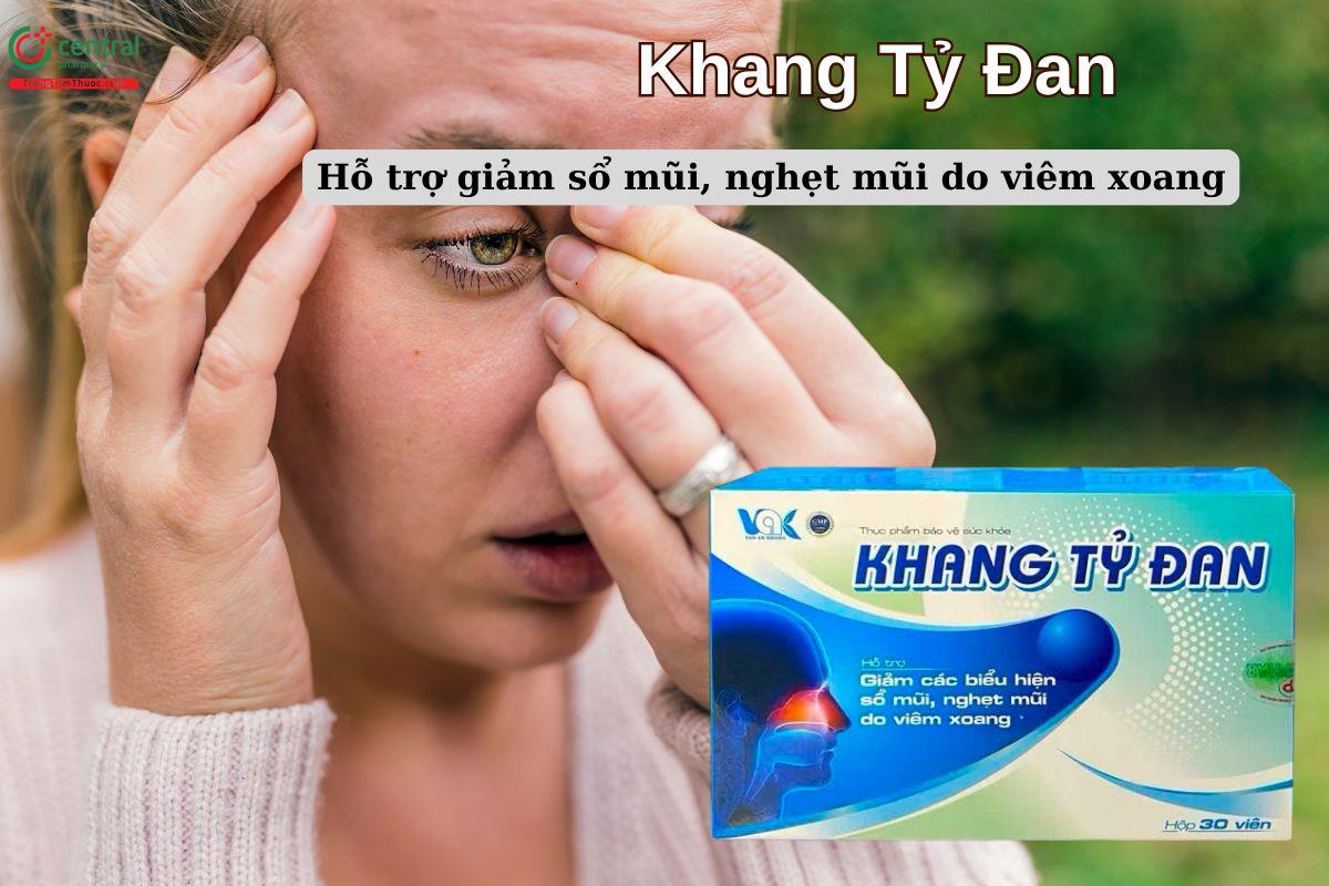 Viên uống Khang Tỷ Đan giúp giảm biểu hiện nghẹt mũi, sổ mũi liên quan tới viêm xoang