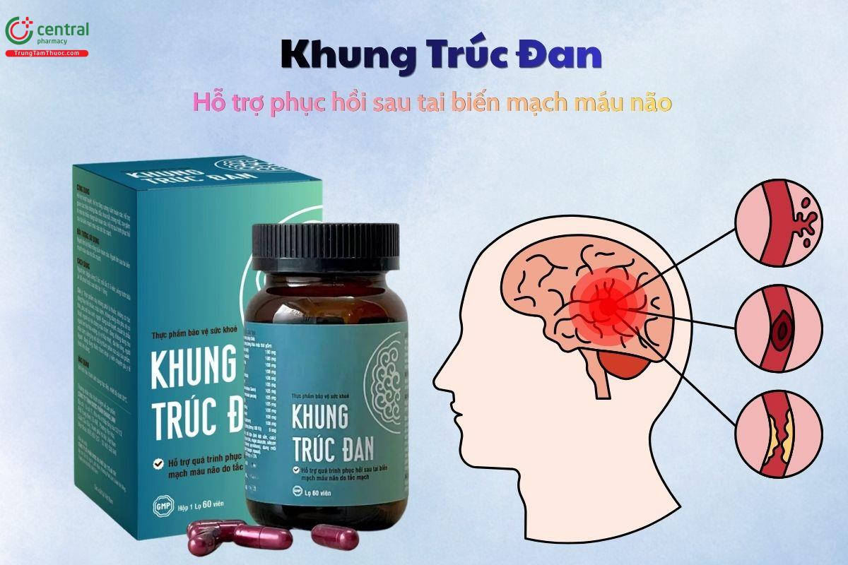 Khung Trúc Đan hỗ trợ phục hồi sau tai biến mạch máu não do tắc mạch