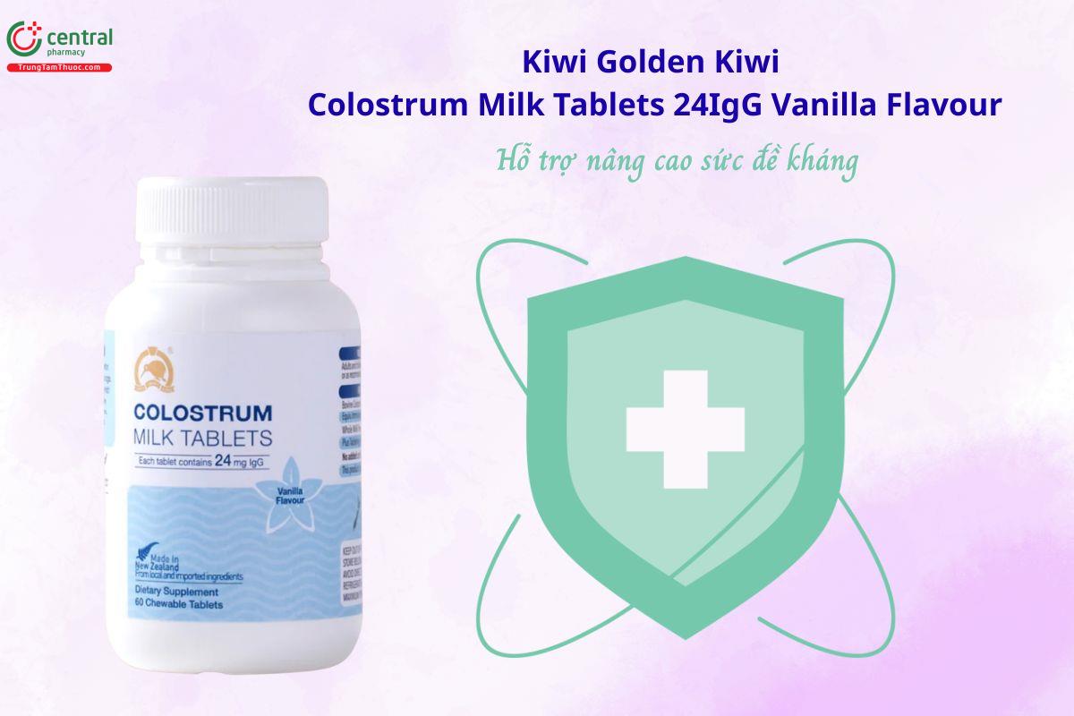 Kiwi Golden Kiwi Colostrum Milk Tablets 24IgG Vanilla Flavour giúp tăng sức đề kháng