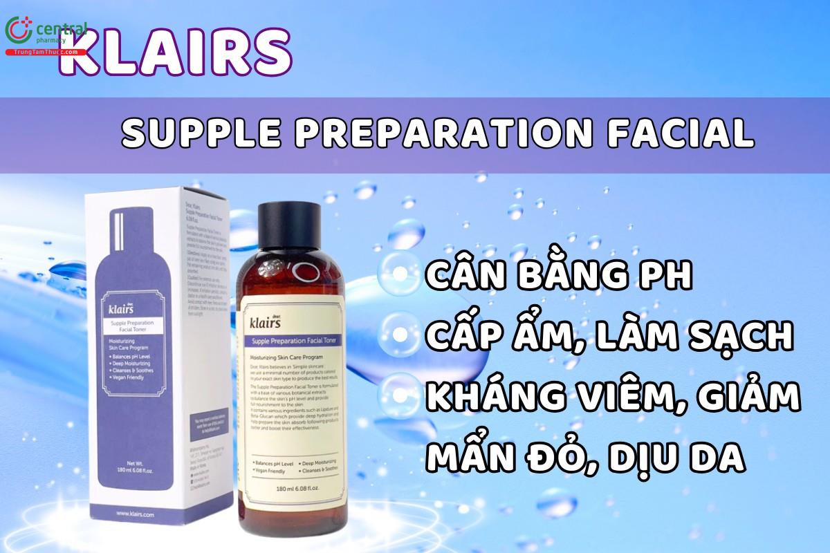 Klairs Supple Preparation Facial Toner 180ml không cồn cấp ẩm cho da