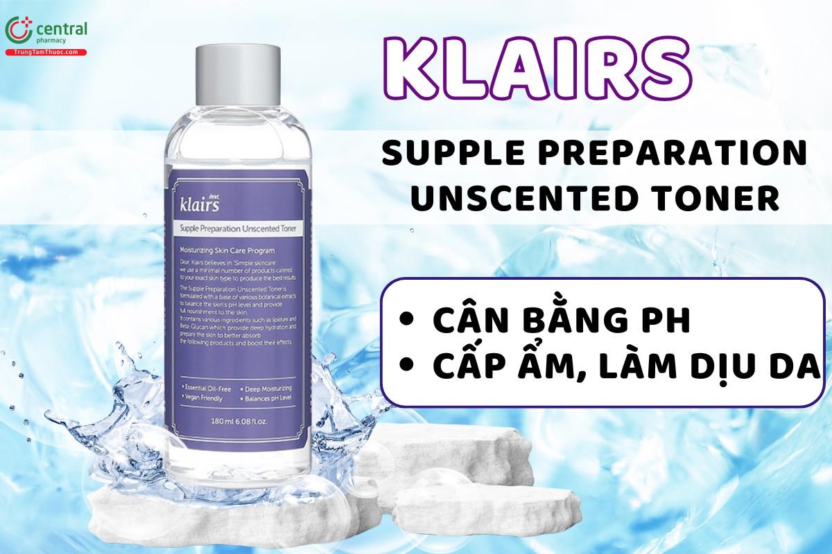 Klairs Supple Preparation Unscented Toner 180ml không mùi phù hợp với mọi loại da