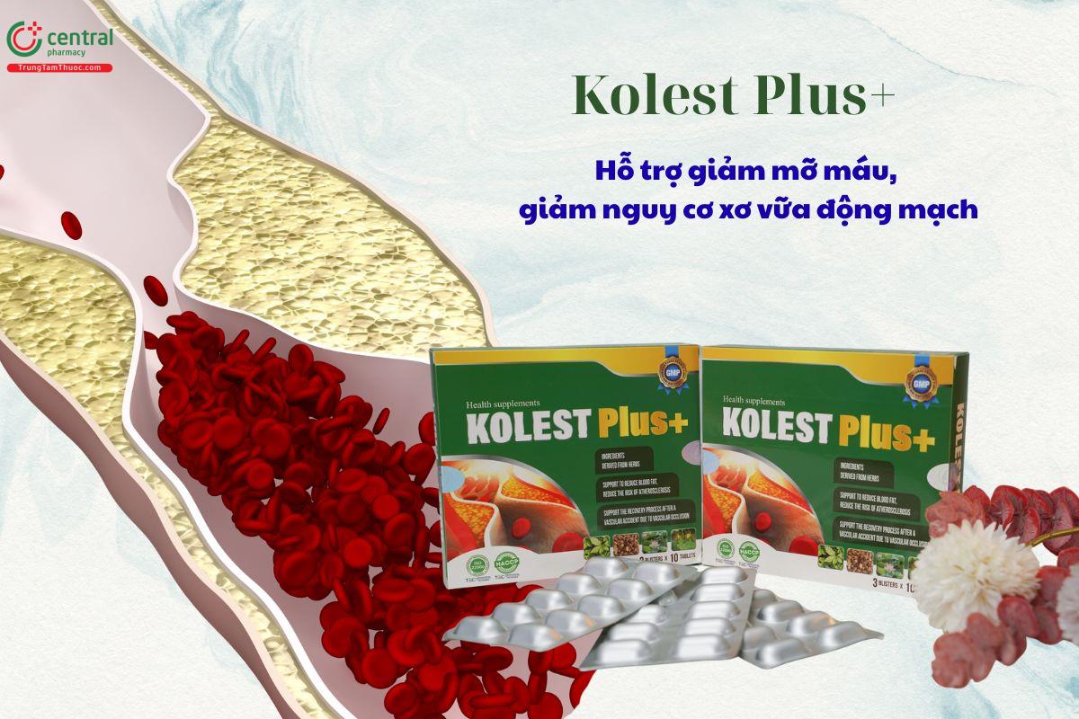 Kolest Plus+ - Giảm mỡ máu, giảm nguy cơ xơ vữa động mạch