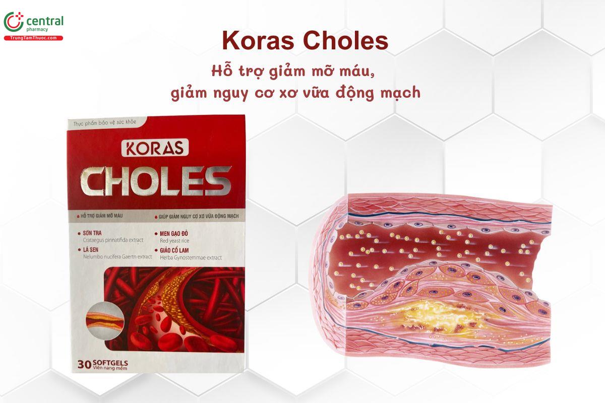 Koras Choles - Giảm mỡ máu, giảm nguy cơ xơ vữa động mạch