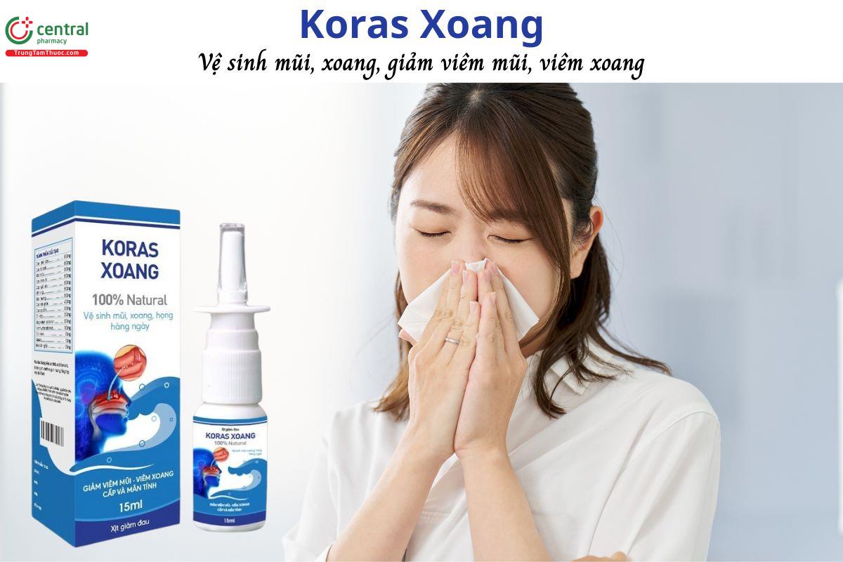Koras xoang - Giúp vệ sinh mũi, xoang, giảm viêm mũi, viêm xoang cấp tính