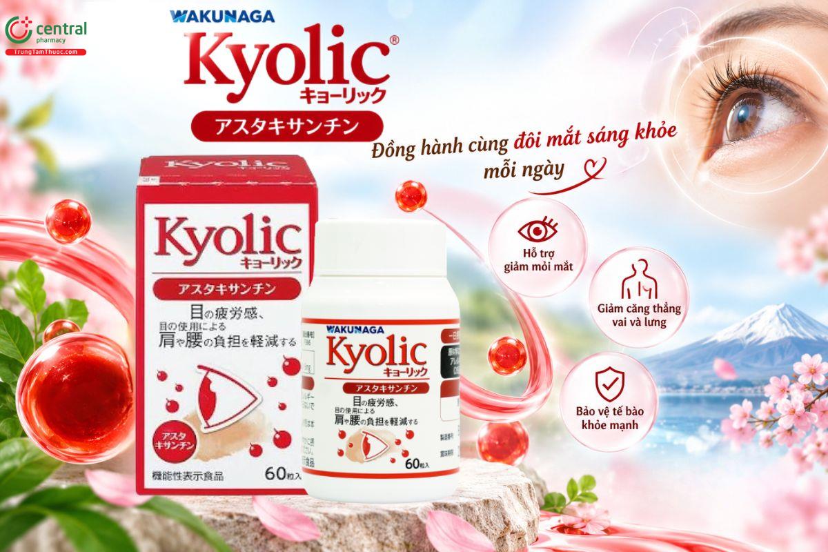 Kyolic Astaxanthin hỗ trợ giảm mỏi mắt, đau vai gáy và đau lưng