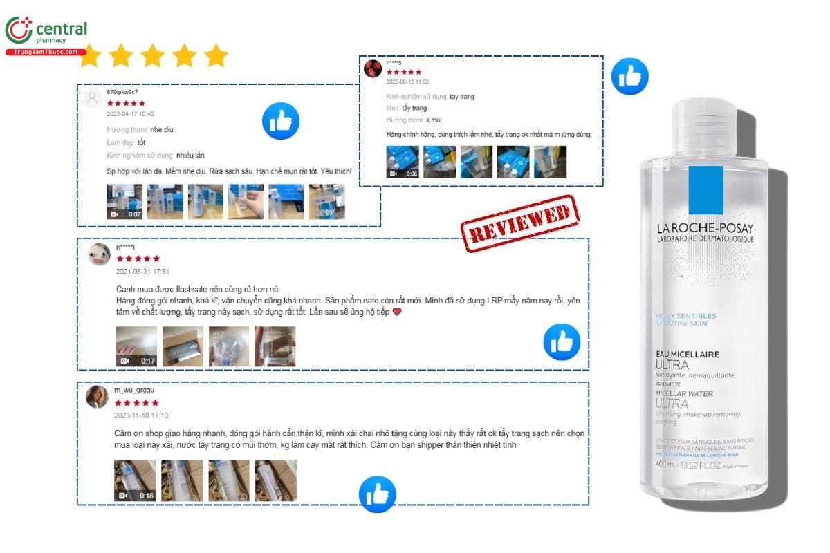 Review về sản phẩm La Roche-Posay Micellar Water Ultra Sensitive Skin 400ml