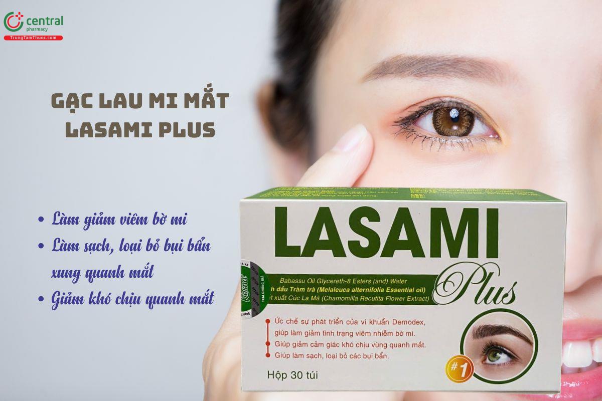 Gạc lau mi mắt Lasami Plus - Loại bỏ bụi bẩn, giảm viêm bờ mi