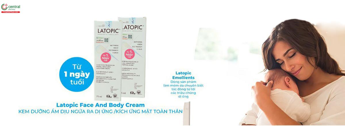 Hình 4: Latopic Face and body cream 75ml dành cho mọi lứa tuổi