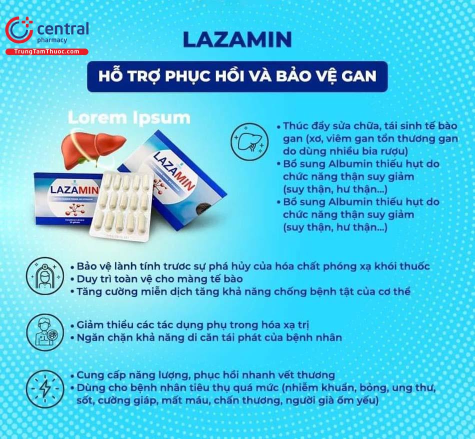 [CHÍNH HÃNG] Thuốc Lazamin phục hồi, bảo vệ và tái tạo tế bào gan