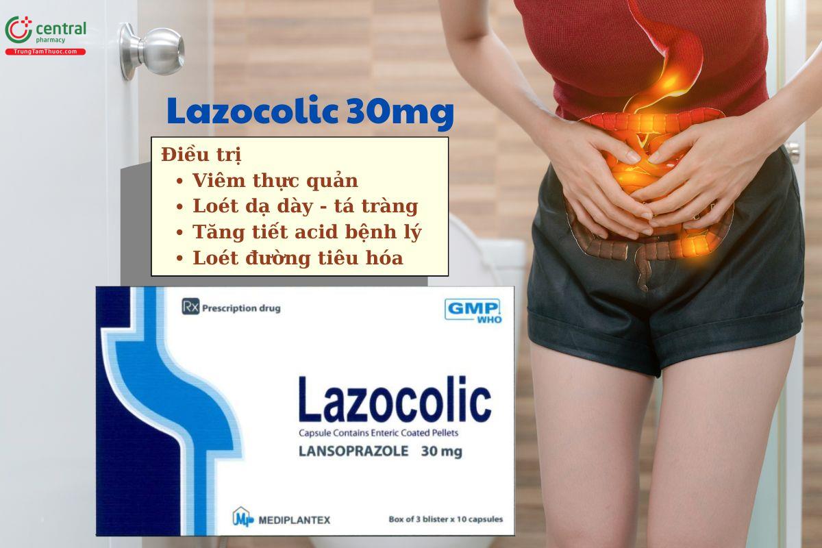Thuốc Lazocolic 30mg điều trị viêm thực quản, loét dạ dày tá tràng