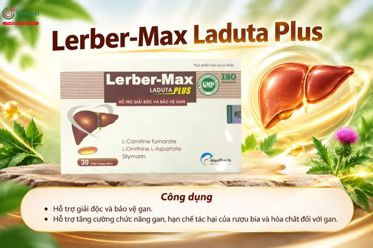 Lerber-Max Laduta Plus hỗ trợ giải độc gan, bảo vệ gan và tăng cường chức năng gan