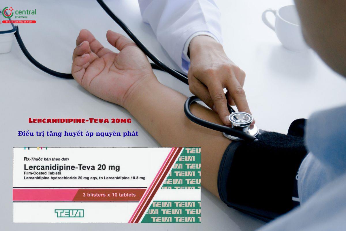 Thuốc Lercanidipine-Teva 20mg điều trị tăng huyết áp nguyên phát