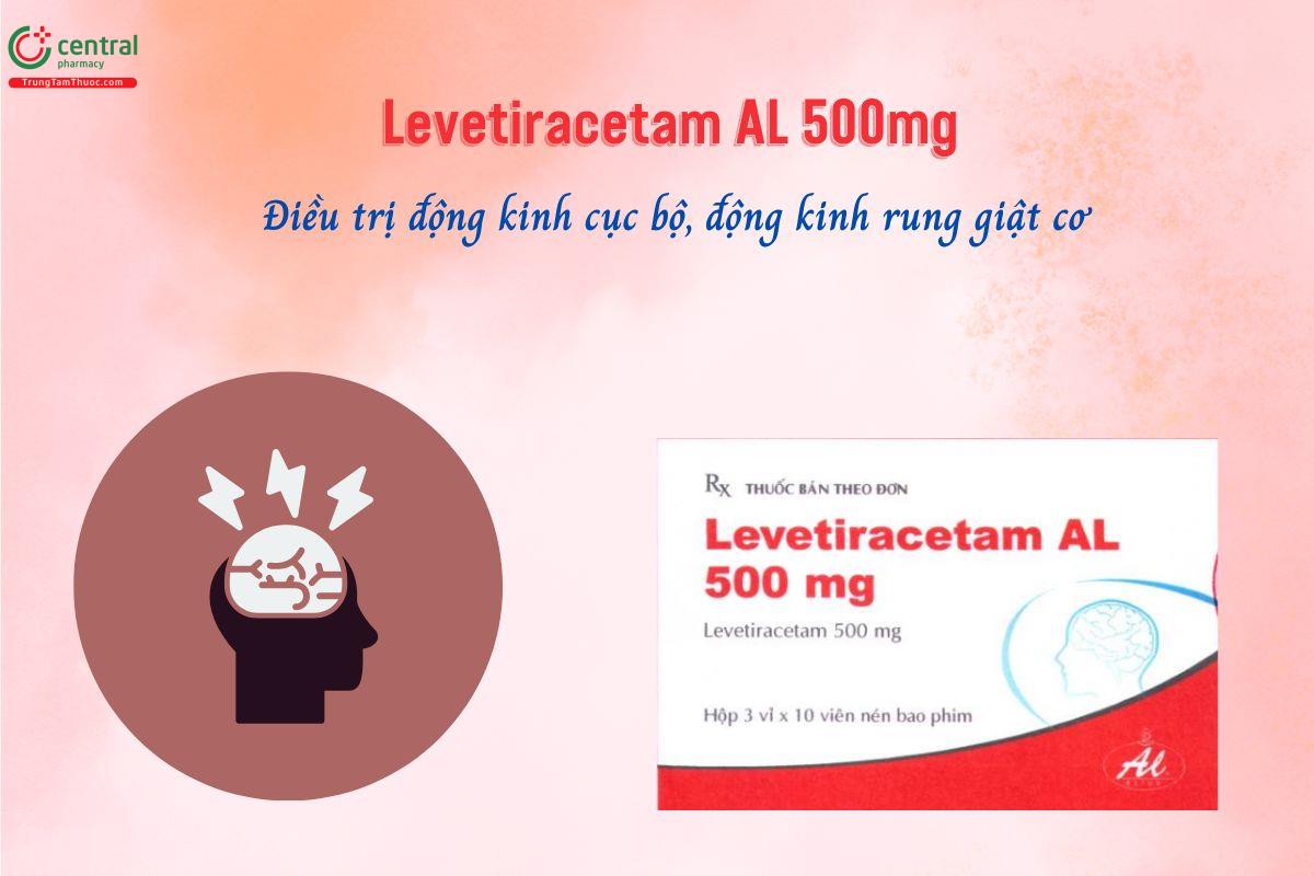Thuốc Levetiracetam AL 500mg điều trị động kinh co giật, rung giật cơ