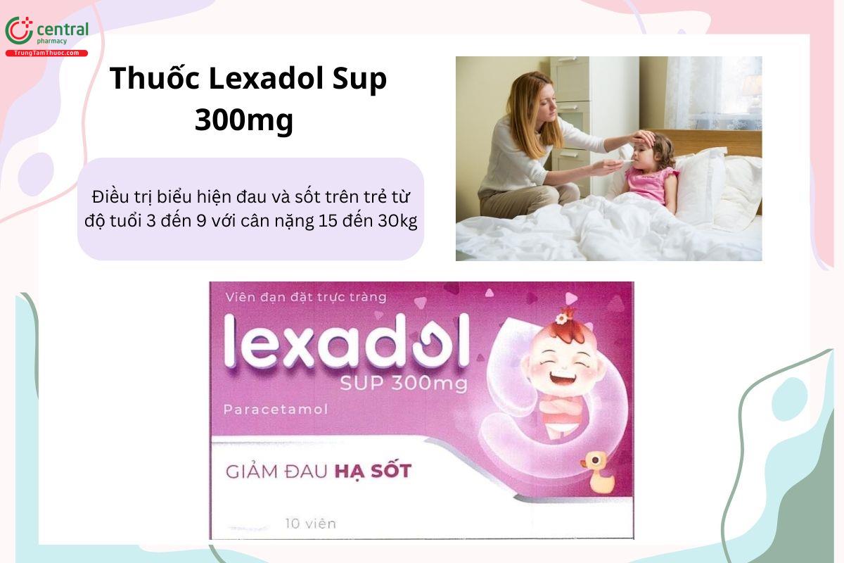 Chỉ định của thuốc Lexadol Sup 300mg