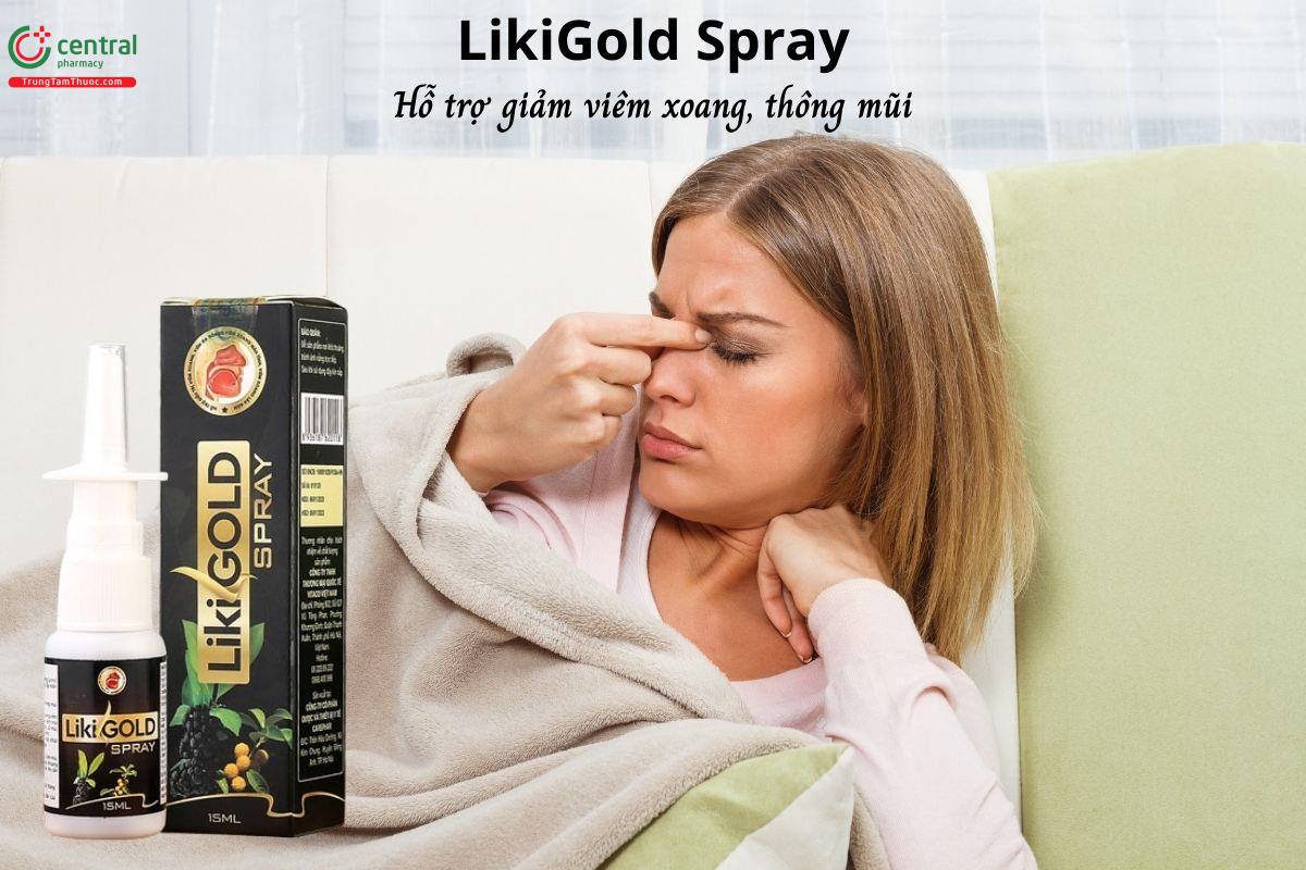 LikiGold Spray - Hỗ trợ thông mũi, giảm viêm xoang, sổ mũi