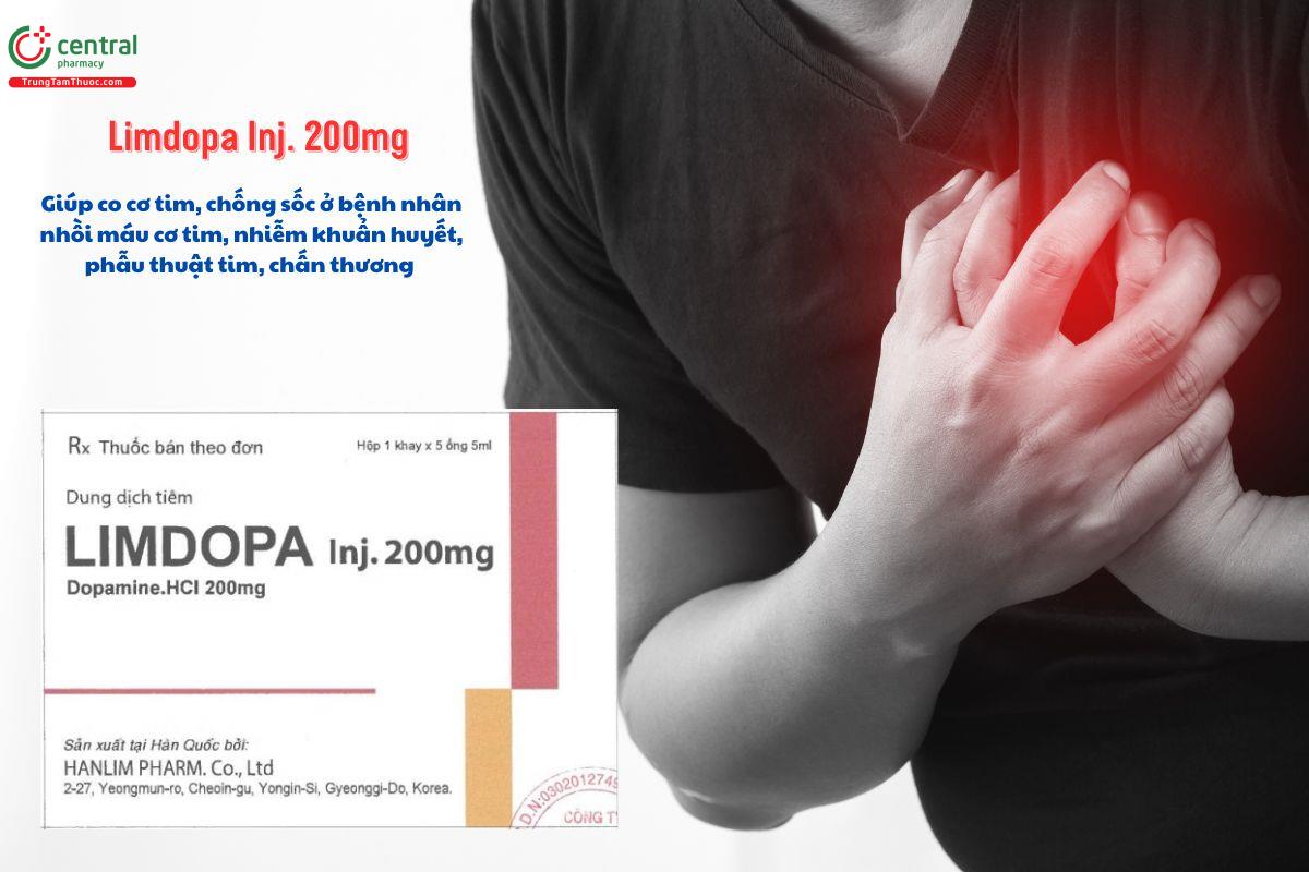 Thuốc Limdopa Inj. 200mg chống sốc ở bệnh nhân nhồi máu cơ tim