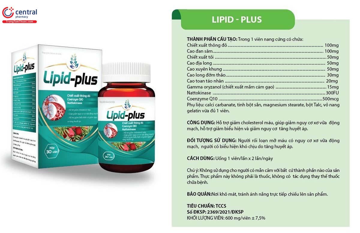 Lipid-Plus giúp ngừa xơ vữa động mạch