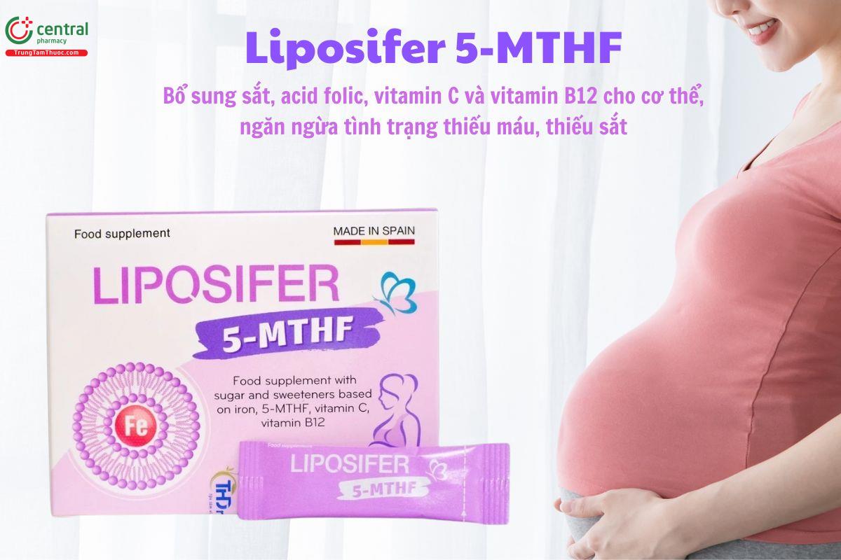 Liposifer 5-MTHF hỗ trợ bổ sung sắt và acid folic cho bà bầu