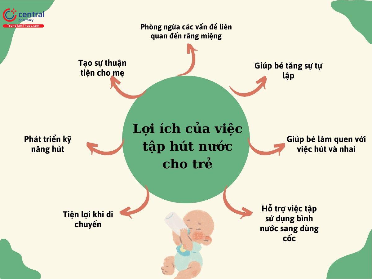 Lợi ích của việc cho trẻ sử dụng bình tập hút nước