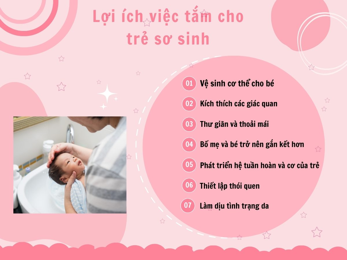 Lợi ích của việc tắm cho trẻ sơ sinh