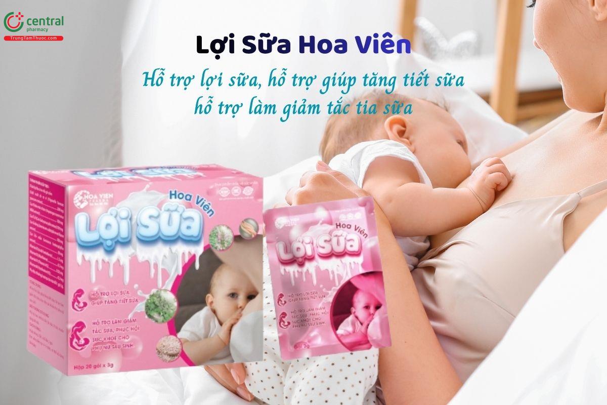 Lợi Sữa Hoa Viên giúp hỗ trợ tăng tiết sữa, giảm tắc tia sữa