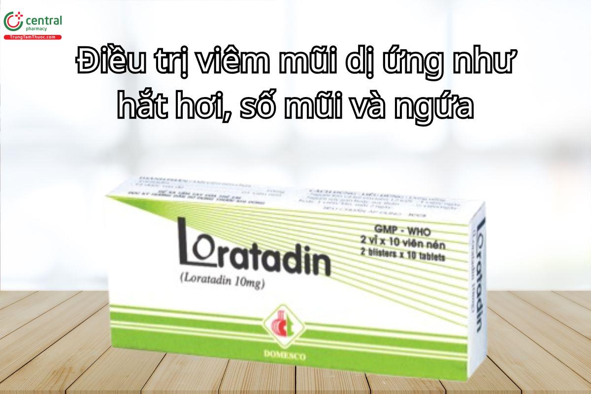 Thuốc Loratadin 10mg Domesco điều trị viêm mũi dị ứng , mày đay, ngứa