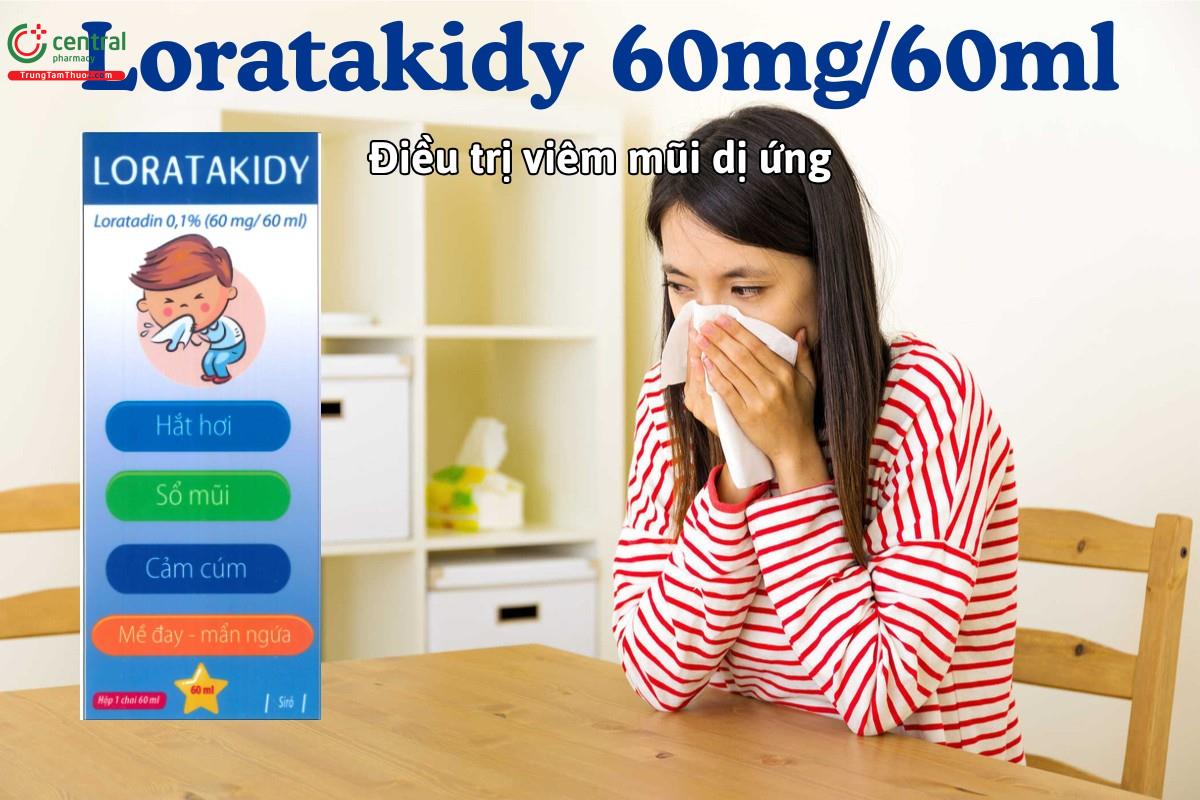Thuốc Loratakidy 60mg/60ml giảm triệu chứng viêm mũi dị ứng