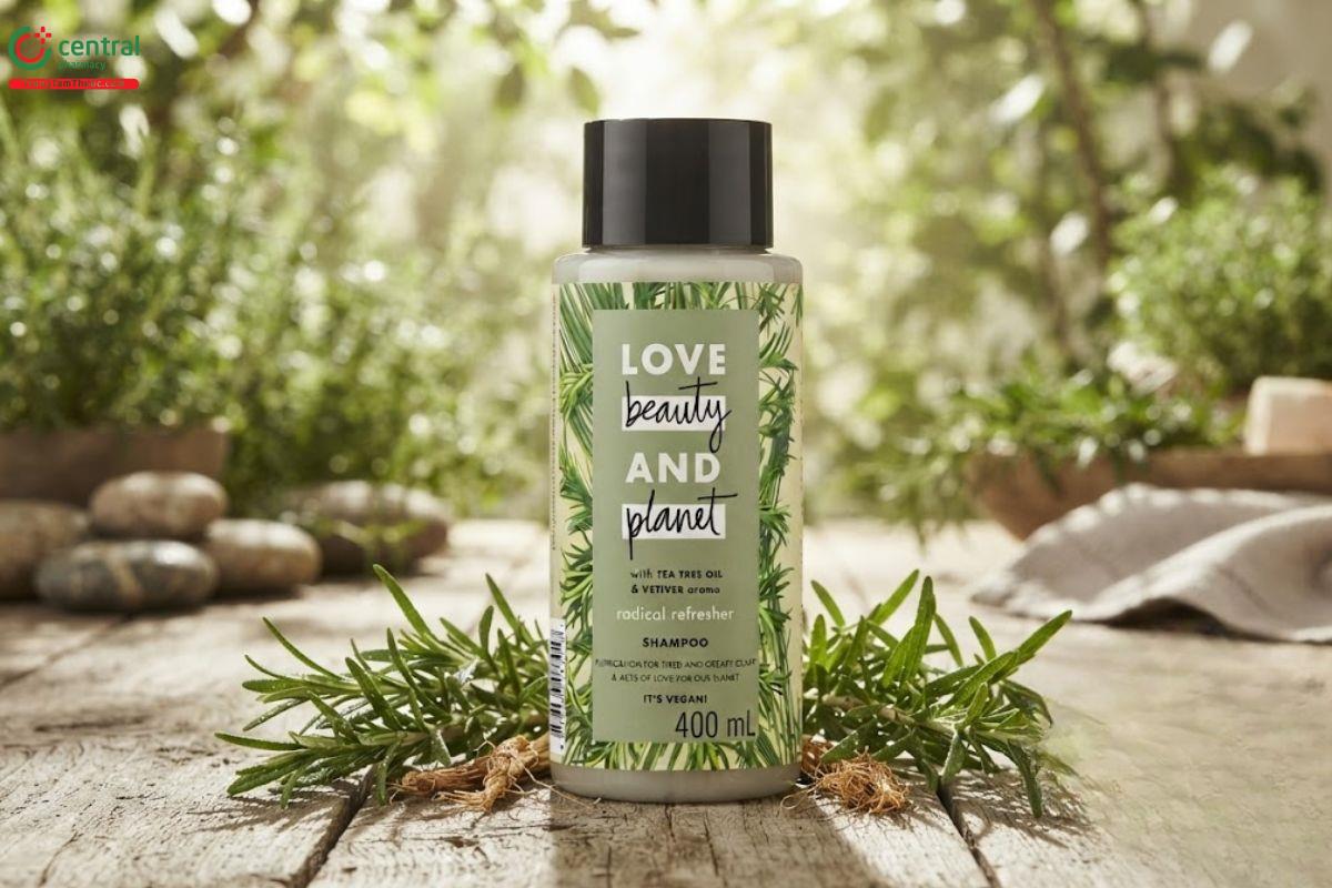 Dầu gội Love Beauty and Planet Radical Refresher (chai xanh lá).