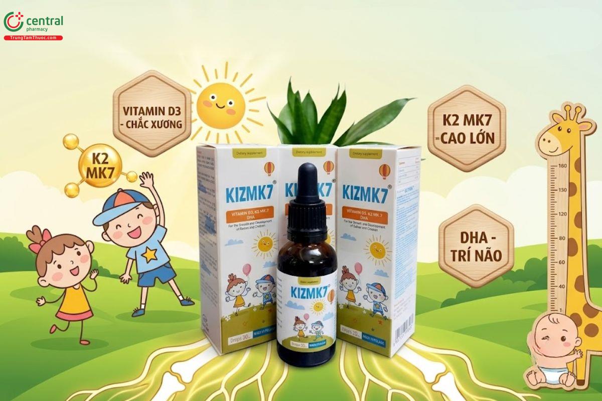 Vitamin D3 + K2 MK7 KizMK7 - Cho sự phát triển toàn diện