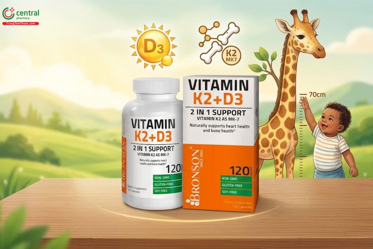 Vitamin D3 + K2 MK7 Bronson - Sản phẩm bổ sung được ưa chuộng nhất của Mỹ