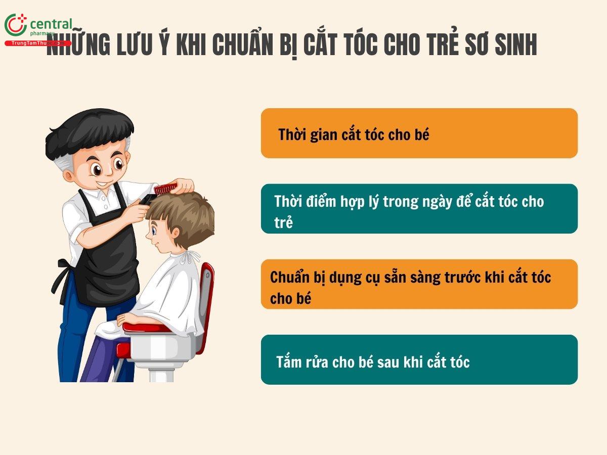 Những lưu ý khi chuẩn bị cắt tóc cho trẻ sơ sinh