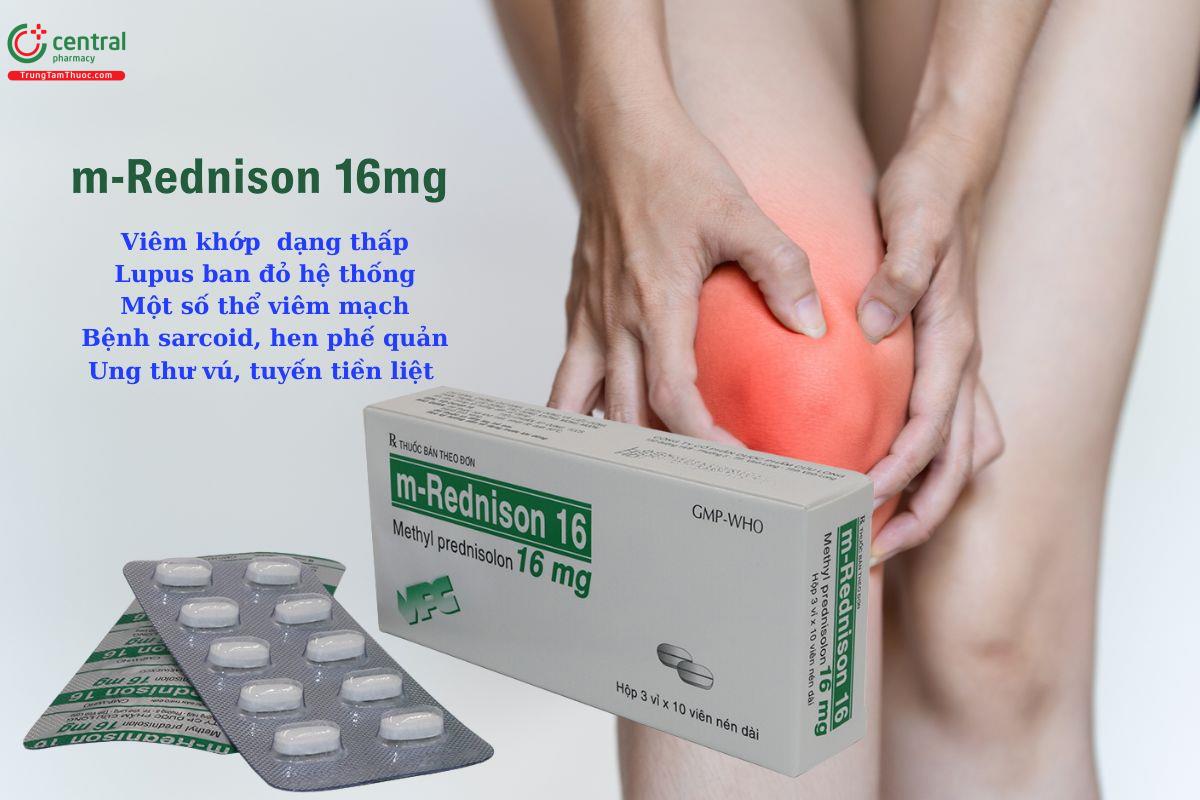 Thuốc m-Rednison 16mg trị viêm khớp dạng thấp, lupus ban đỏ