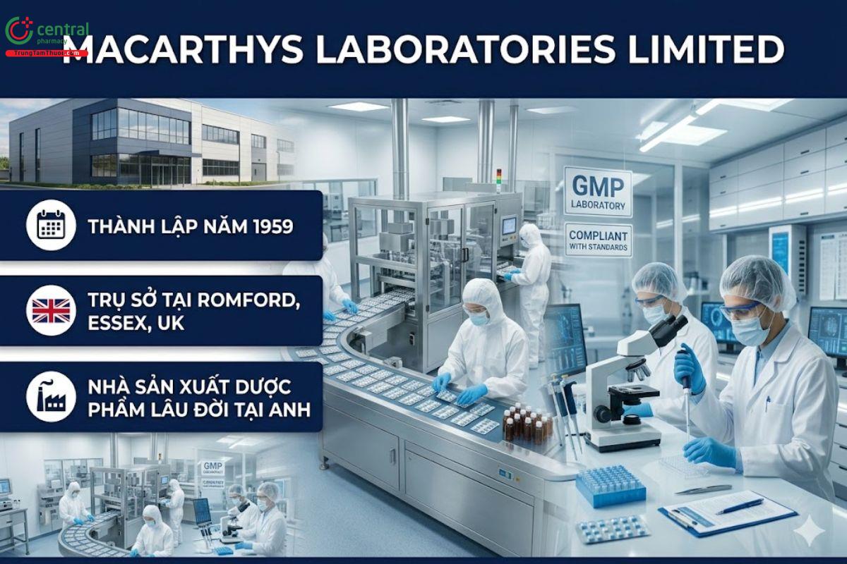 Macarthys Laboratories Limited là một đơn vị sản xuất dược phẩm lâu đời của Anh