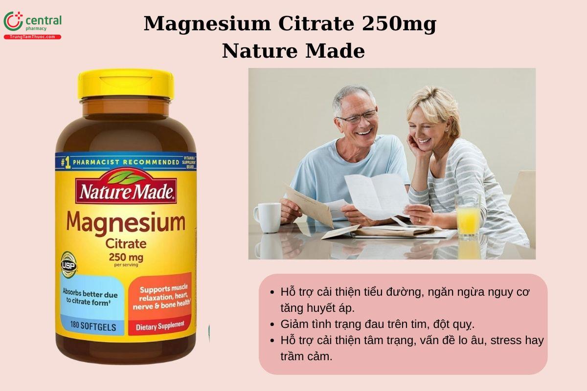 Công dụng của Magnesium Citrate 250mg Nature Made