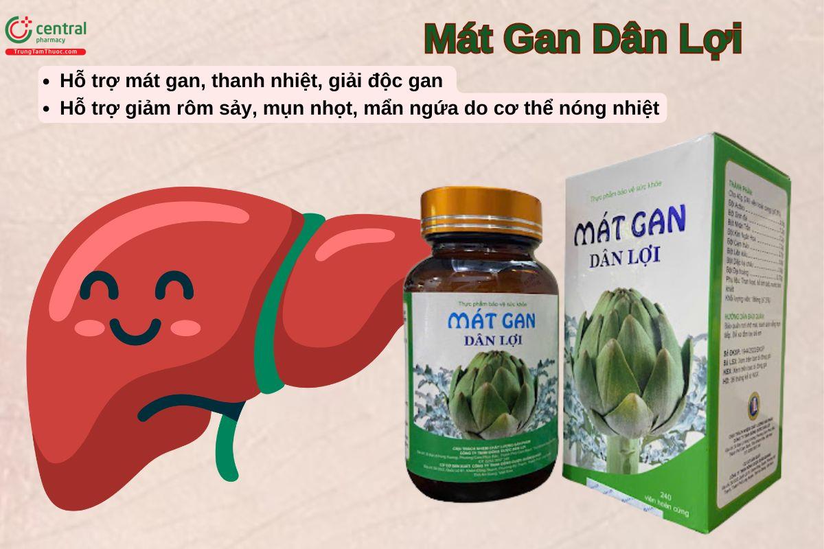 Viên uống Mát Gan Dân Lợi giúp thanh nhiệt, giải độc gan