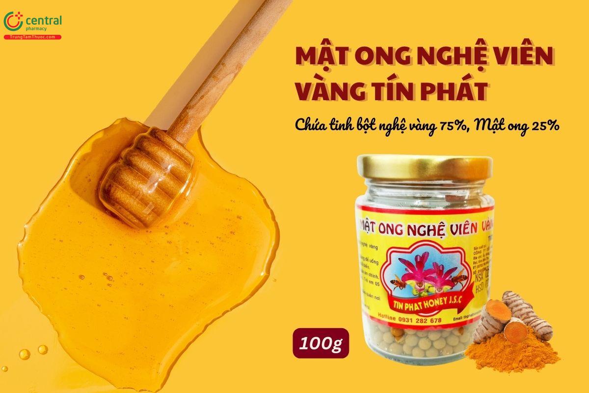 Mật ong nghệ viên vàng Tín Phát 100g hỗ trợ giảm viêm loét dạ dày