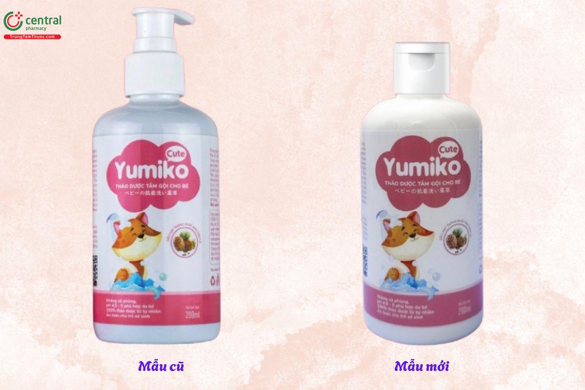Mẫu cũ - mẫu mới của sản phẩm Thảo dược tắm gội cho bé Yumiko Cute