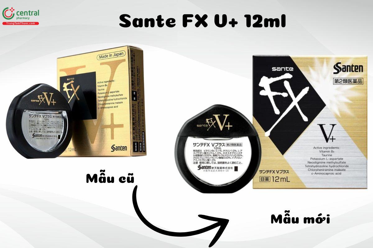 Mẫu mới - mẫu cũ của nước nhỏ mắt Sante FX V+ 12ml màu vàng