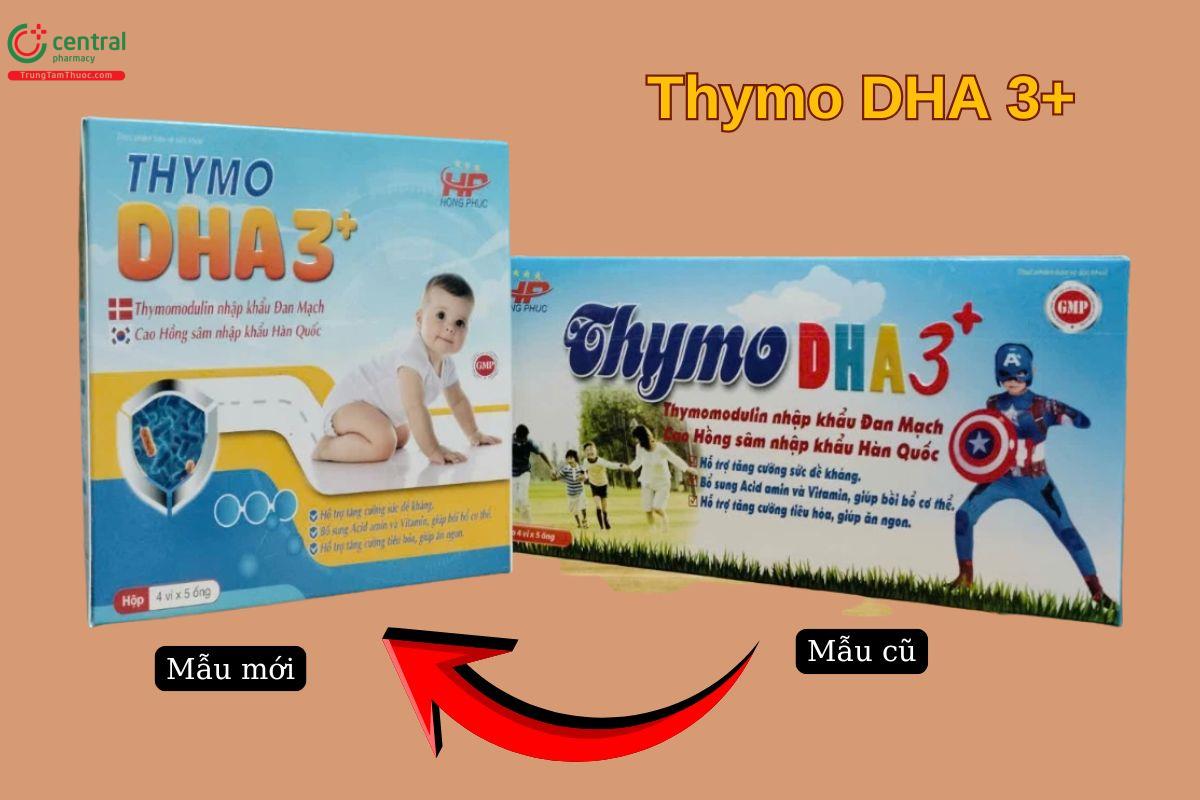 Hình ảnh mẫu mới - mẫu cũ của sản phẩm Thymo DHA 3+