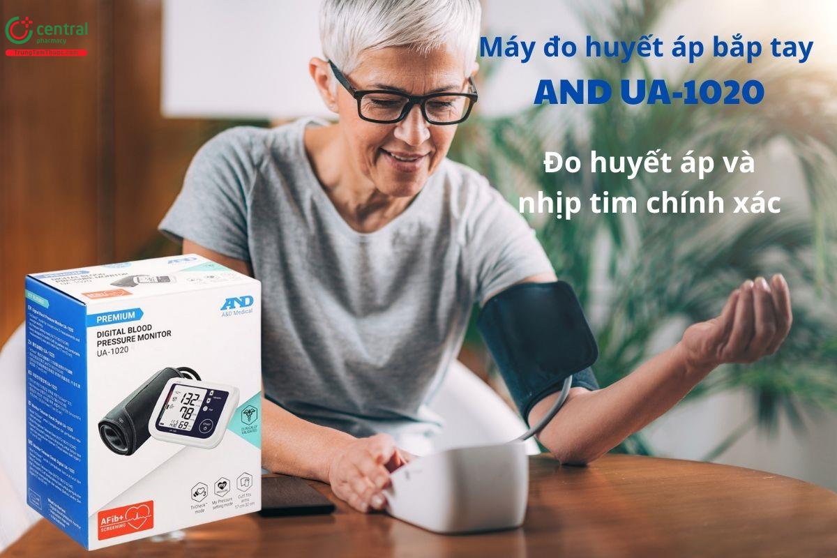 Máy đo huyết áp bắp tay AND UA-1020 đo huyết áp và nhịp tim chính xác