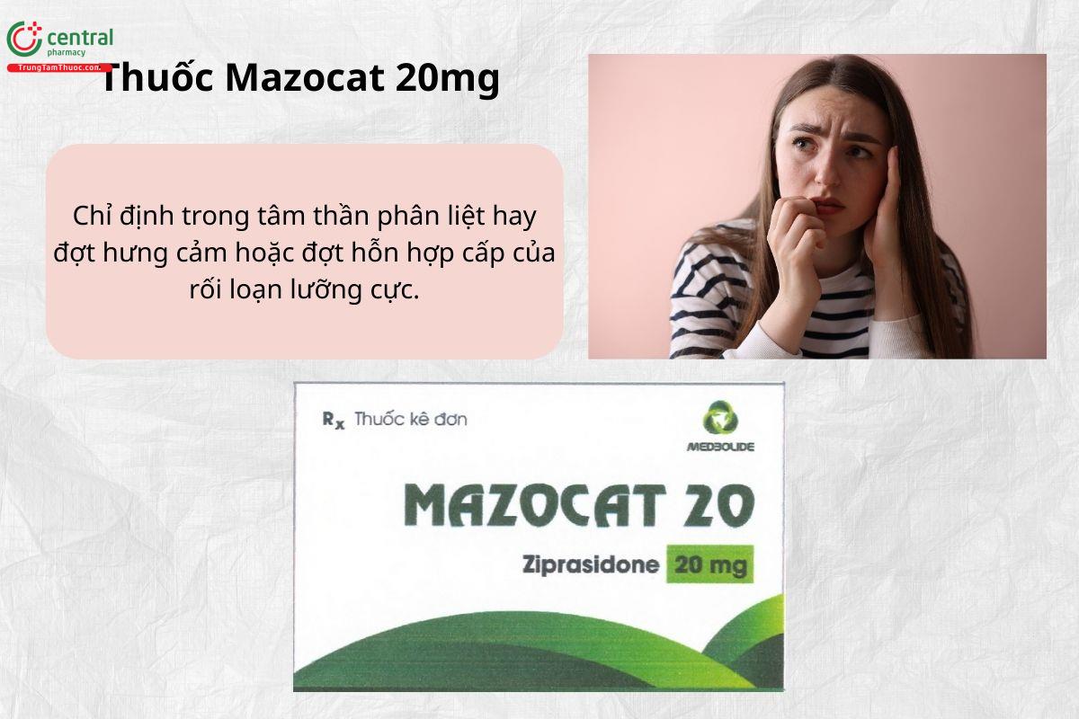 Chỉ định của thuốc Mazocat 20mg
