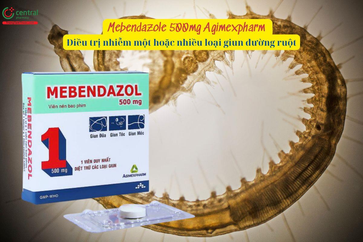 Thuốc Mebendazol 500mg Agimexpharm trị nhiễm giun đường ruột