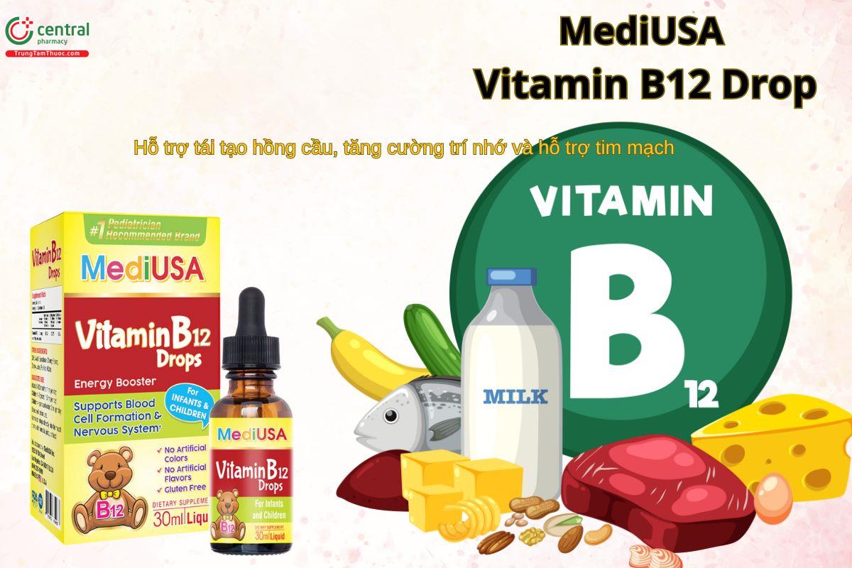 MediUSA Vitamin B12 Drop giúp ngăn ngừa nguy cơ bị thiếu hụt Vitamin B12